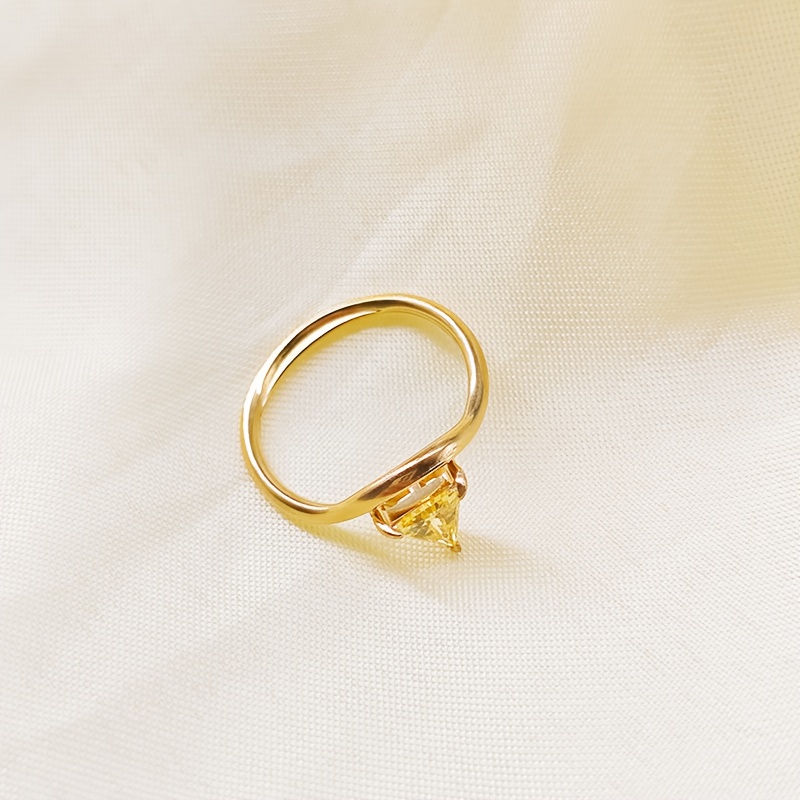 Women's Minimalist Stainless Steel Triangle Ring, Birthday Gift
